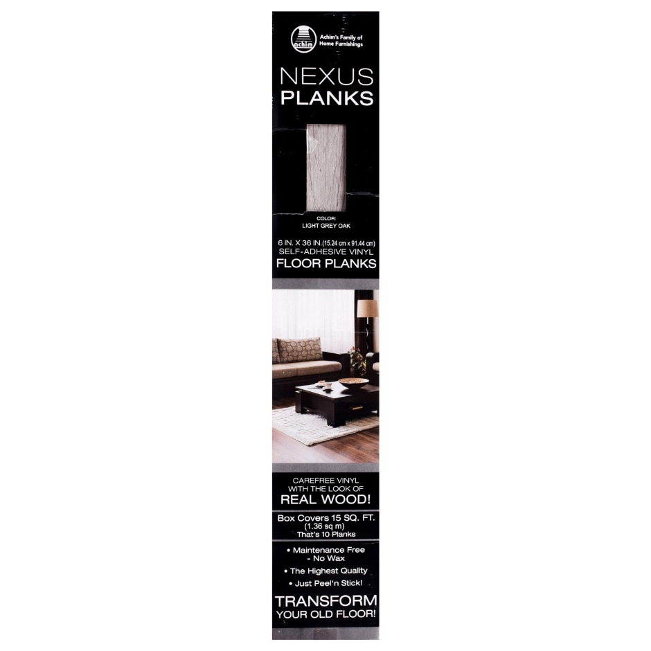 Nexus Light Gray Oak Vinyl Floor Planks, Nexus Gray Wood Vinyl Floor Tiles