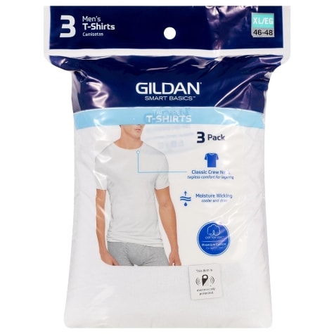 Gildan Smart Basics Men's XL White T-Shirts, 3 ct.