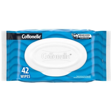 Cottonelle Flushable Wet Wipes Flip-Top Pack, 42-ct. Packs