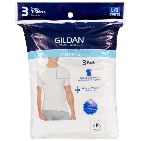 Gildan Smart Basics Men's Large White T-Shirts, 3 ct.