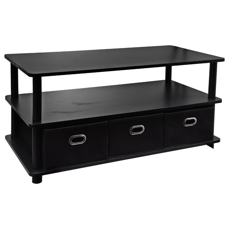 interiorsdesign black coffee table with three bins