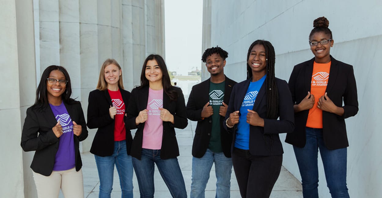 A group of young adults displaying their Boys and Girls Clubs of